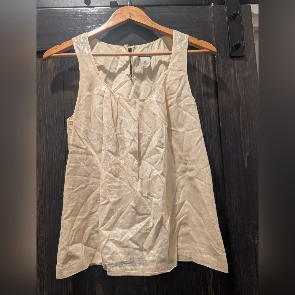 J. Crew Shimmering Cream Sleeveless Blouse